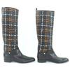 Excellent HERMES Knee-high boots black leather Women 37.5 Used