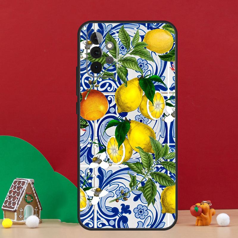Mediterranean Lemon Case For Samsung Galaxy A54 A06 A16 A26 A36 A56 A53 A32 A52 A33 A13 A55 A35 A15 A14 A34 A17
