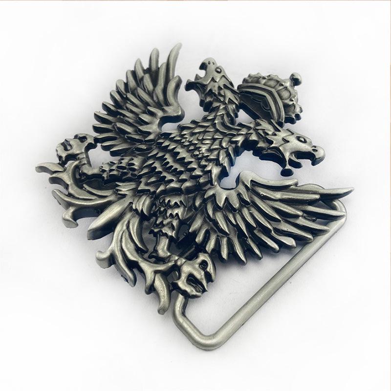 Double-Headed Eagle Leather Belt Buckle for Men & Women - Retro Style