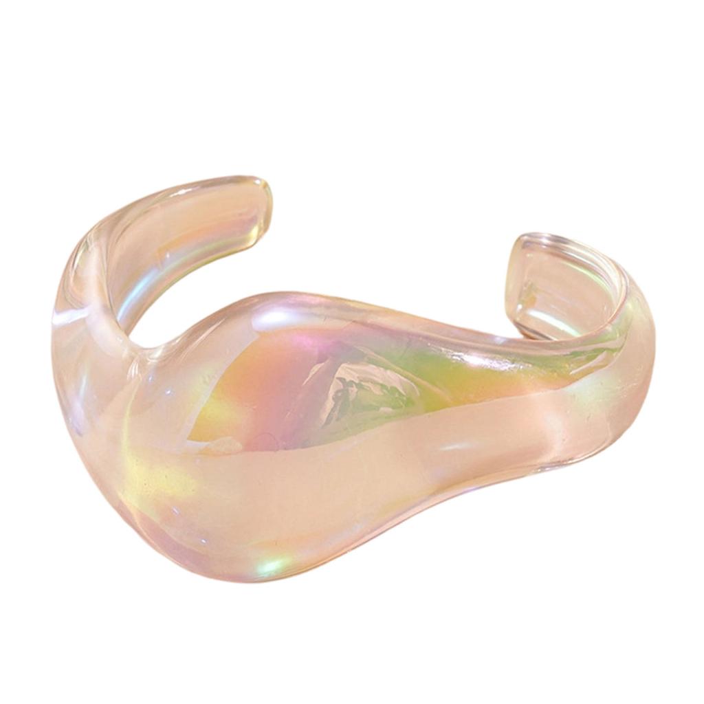 Lightweight Comfortable Geometric Acrylic Bracelet Color Changing Hues Trendy Outfit Complement Versatile Jewelry