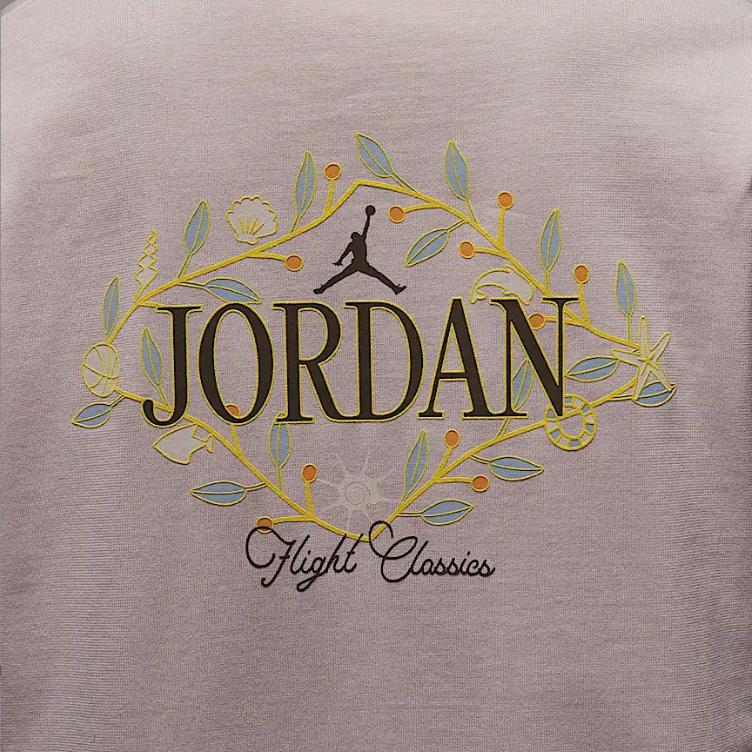 New Jordan SS25 Drop Shoulder Sleeve T Shirt Women's Gray Purple IF0380-019