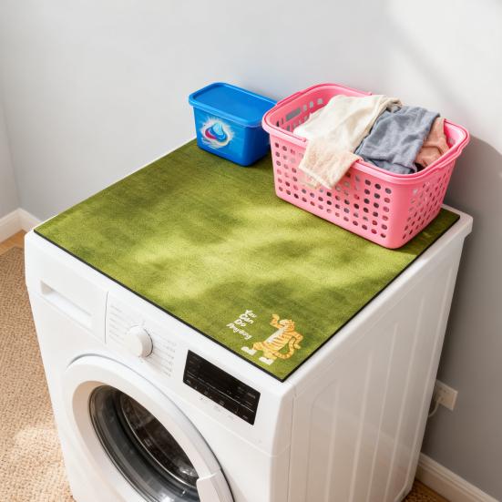 Washing Machine Dust Cover Mat Diatom Mud Absorption Mat Quick-Dry Pad Non-Slip Cut-to-Fit Refrigerator Cover Cloth for Top Loader