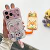 Cute Cartoon 3D Ears Nick & Judy Phone Case For 17 17Pro 17 ProMax 16 15 14 Pro Max 14 15 16 Plus Phone Cover