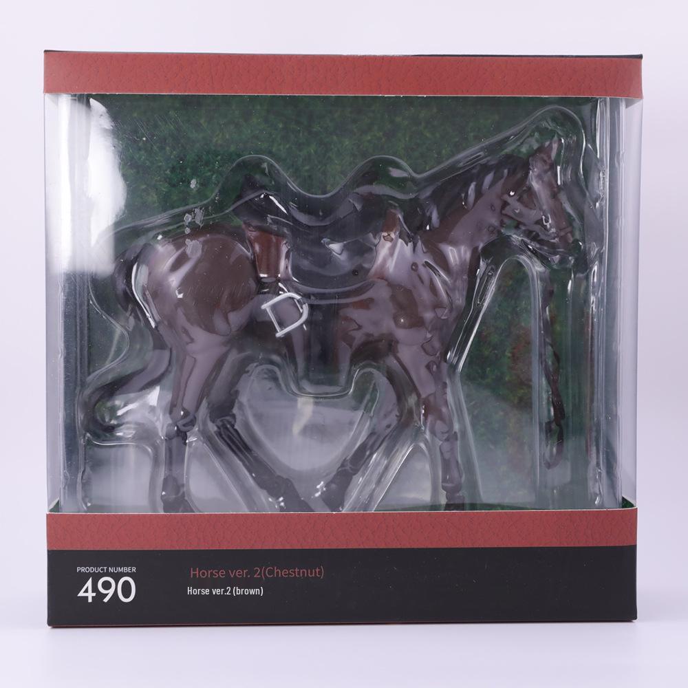 Movable Animal Figma Horse Model and Rider Figurine for Painting Simulation