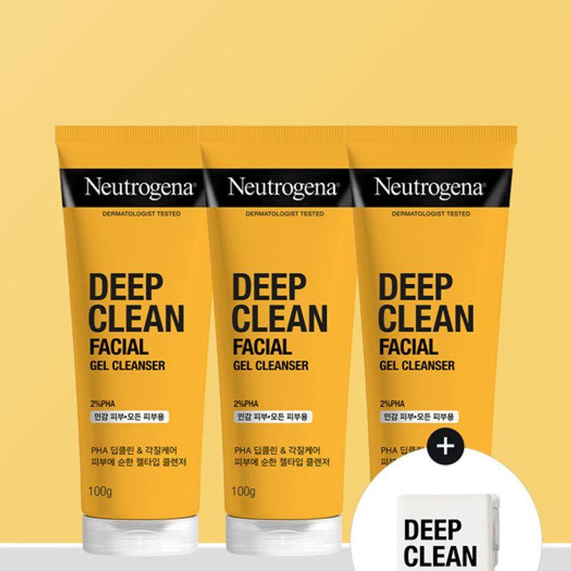 НЕЙТРИГЕНА (Зажим для труб) Neutrogena Deep Clean Очищающее средство для лица 100гx3 (Tube Clip) Facial Cleanser 100gx3