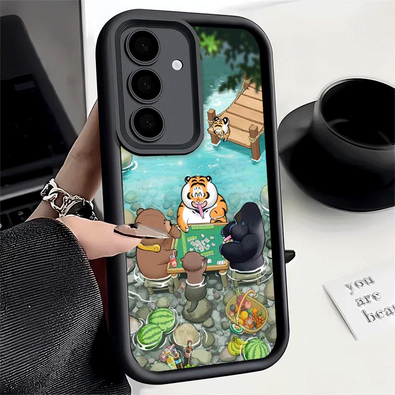 Phone Case for Samsung Galaxy A17 A16 A15 A14 A13 Cartoon Fat Tiger Funny A56 A36 A26 A55 A35 A25 A54 A34 A24 A53 A33 A23 A07 A0