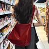 Pu Tote Bag For Women With Inner Zipper Pockets And Spacious Waterdrop Shape For Daily Use