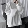 Loose Men Sweatshirt Daily Wear Cozy Winter O Neck Solid Color Top for
