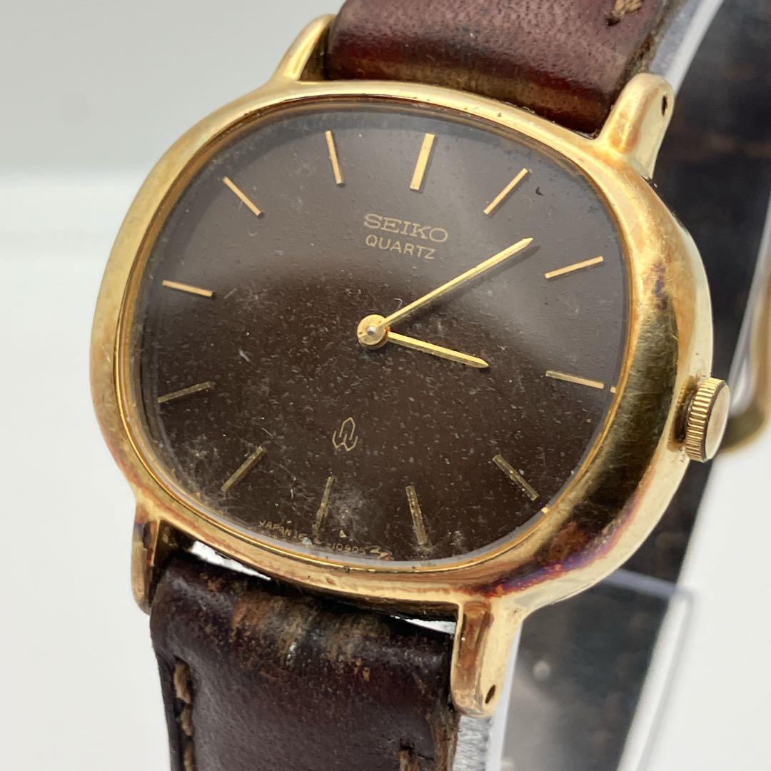 Used Working item Chariot SEIKO QUARTZ brown dial wristwatch ladies