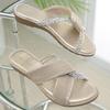 Sandals Women Womens Flat Slide Sandals Slip On Summer Fashion Shoes Casual Rhinestones Open Toe Slippers Sandalias Femininas