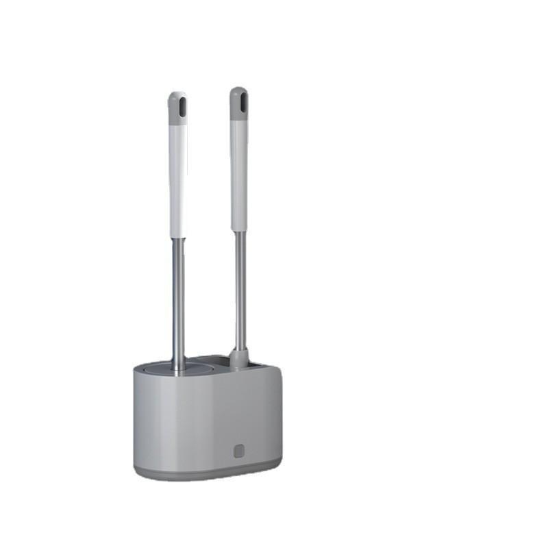 Toilet Brush With TPR Soft Bristles Long Handle Silicone Head Floor Standing Or Wall Mounted Design