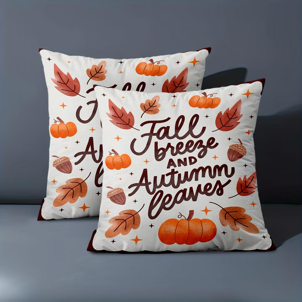 1 Pieces Fall Breeze And Autumn Leaves Patterned Throw Pillow Polyester Pillowcase Sofa Decorative Cushion Cov Headboard Pillow