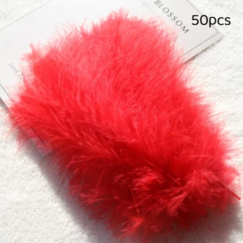 50Pcs Premium Soft Turkey Marabou Feathers Fluffy Craft Feathers for Kids Art Project Birthday Party Decor
