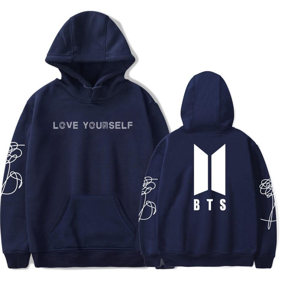 Bluza z nadrukiem BTS z podszewką polarową dla młodzieży, do noszenia na co dzień