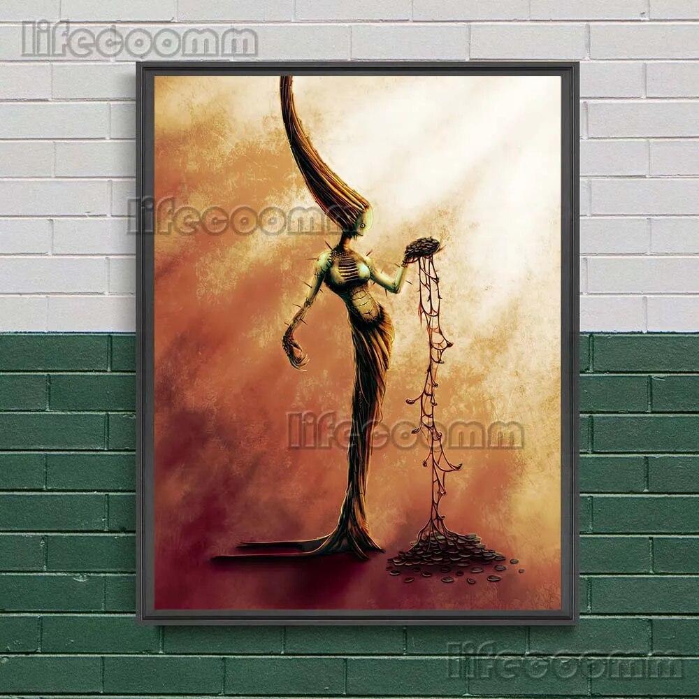 Horrible Clown Box And The Banshees Wail Vintage Wall Art Canvas Painting Puppet Knights Controlled By Witchcraft Poster Print No Frame