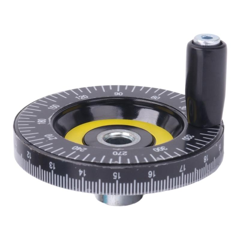80mm Industrial Handwheel with Clear Graduations, Bakelite Body, 10mm Bore and Side Handle for Drill Press Control Replacement Use