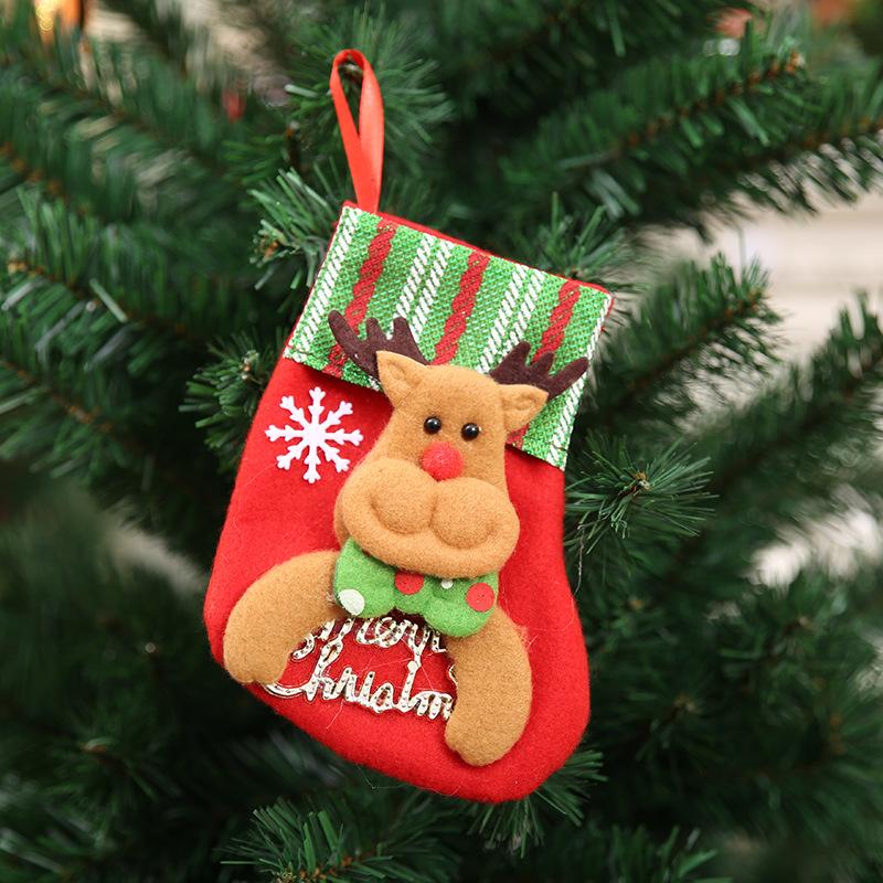 Merry Christmas Socks Christmas Tree Ornaments Sack Xmas Gift Candy Bag Cute Fabrics with Multiple Styles To Choose From