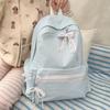 New Butterfly Bow Fashion Simple Versatile High School Student Backpack Lightweight Casual Solid Color Short Trip Travel Bag