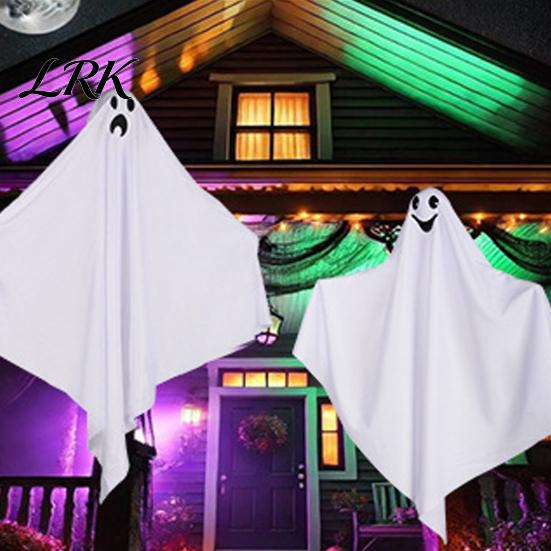 Suspended Ghost Decor Indoor Halloween Hanging Outdoor Decoration, Cute Flying White for Courtyard Front Yard, Porch, Patio, Lawn, Garden, Tree, Party