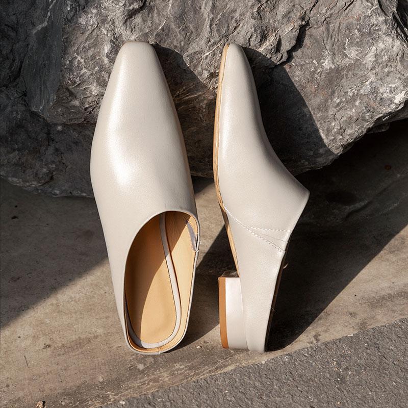 Fashion Footwear Low-heel Slides Slippers Shoes for Women 2025 Fashion Square Toe Ladies High Heels Pumps Slippers Shoes Female Mules