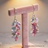 Tassel Temperament Light Purple Crystal Earrings - Luxury Long Dangle for Women