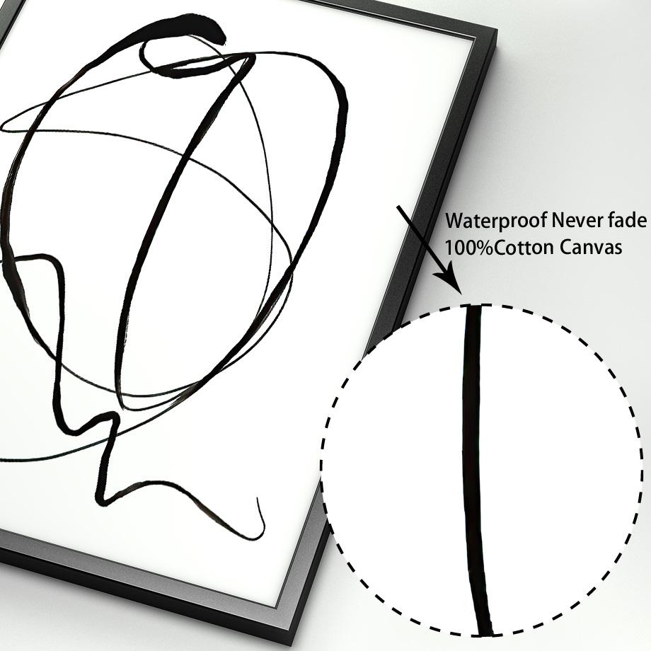 Linie curbă abstractă modernă, vază cu geometrie pentru femeie, poster nordic, imprimare de perete, pictură pe pânză, imagini de decorare pentru camera de zi