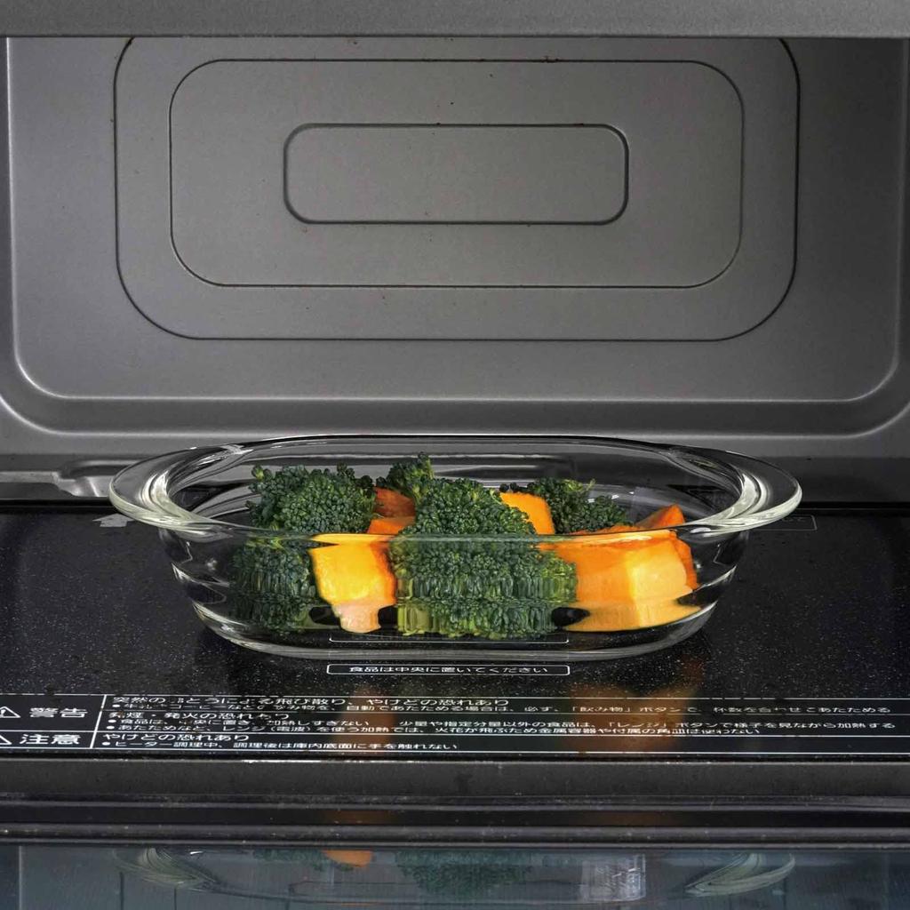 Hario BUONO kitchen Auflaufform aus Glas, hitzebeständig, 600 ml, hergestellt in Japan, transparent, HGZO-60-BK