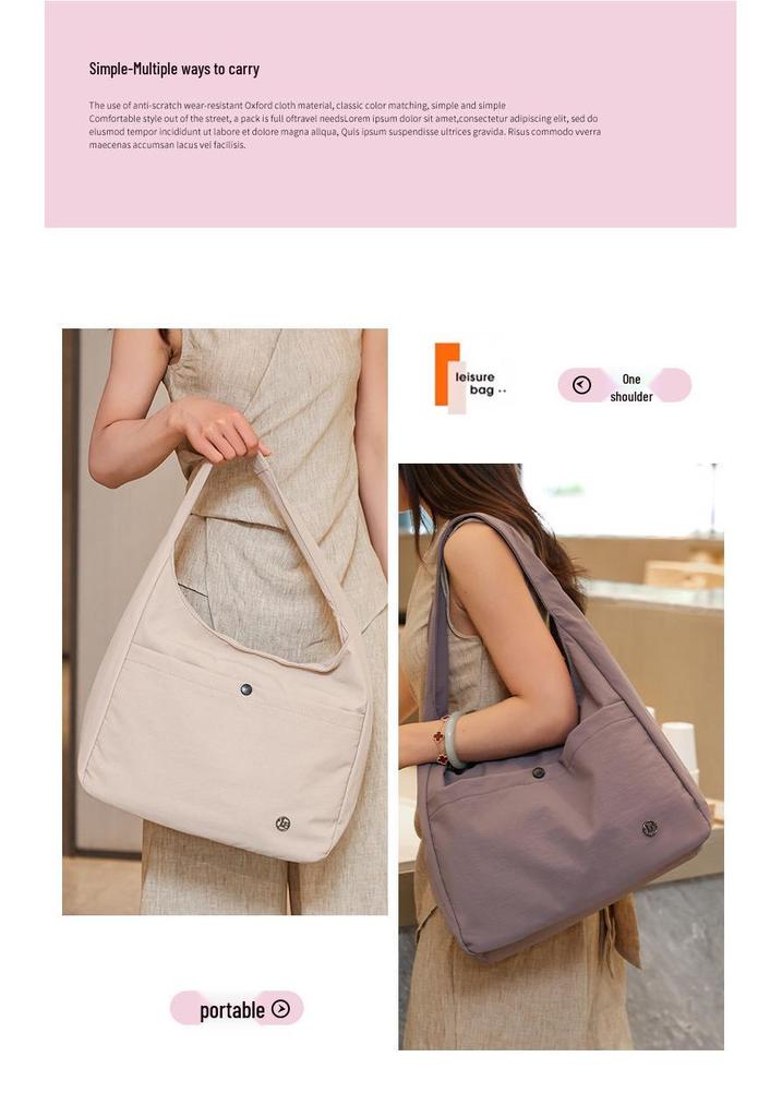 Korean Style Dumpling Crossbody Bag - Large Capacity Nylon Shoulder Bag for Women