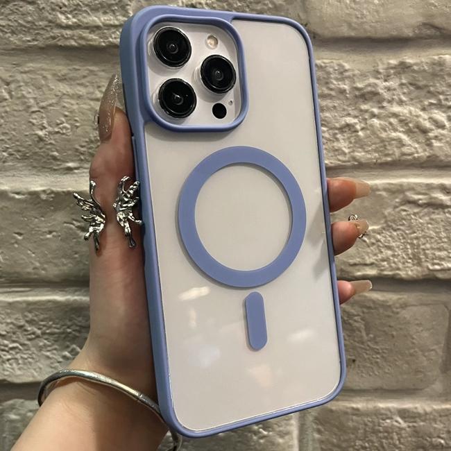 For Magsafe Wireless Charge Case For iPhone 11 12 13 14 15 Pro X XR XS Max 7 8 Plus Magnetic Bumper Transparent Cover