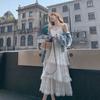 White Super Fairy Seaside Vacation Lace Suspender Skirt Women's Summer New Temperament Belly Cake Beach Dress