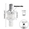 2 Pieces Check Valve with 4 Hose Clamps Clips Aluminum Alloy Auto Accessories for Fuel Line Oil