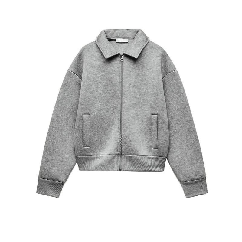 Spring New Women's Clothing French Style Retro Wetsuit Fabric Effect Pilot Jacket Outwear 1529154