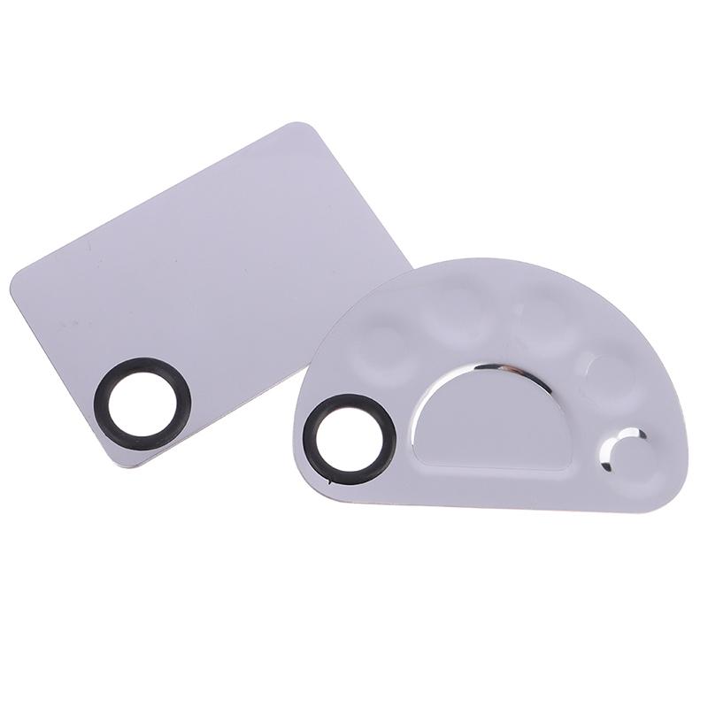 Mezclador de Maquillaje de Acero Inoxidable Placa Mezcladora para Uñas Paleta Mezcladora de Base y Sombras de Ojos con Varilla Espátula Herramientas de Belleza