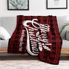 Christmas Greeting Card Plaid PatternBlanket Flannel Throw Blanket for Sofa, Bed, Travel, Camping, Office, Couch, Chair, And Bed Gift for Ch