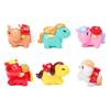 6 Piece Chinese Zodiacs Horse Miniature Figurine Resins Craft Desk Decors Ornaments for Home Office New Year Celebration