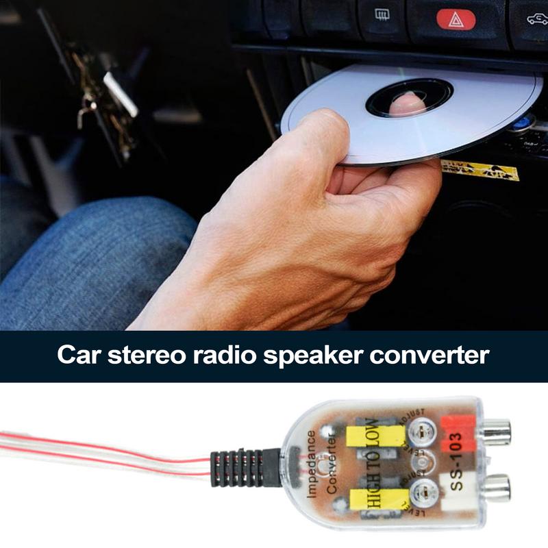12V Car Audio High to Low Adjustable RCA Line Subwoofer Audio Impedance Converter low audio filter audio output