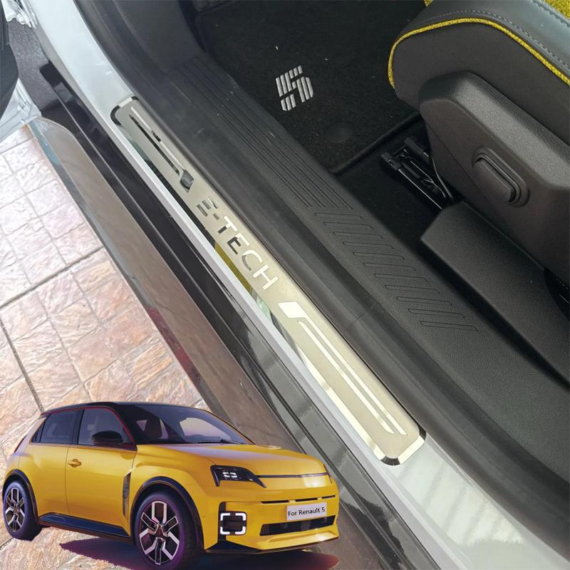 Per Renault 5 2024 2025 Battitacco per Portiera Auto Piastra Anti-graffio Copripedale Protezione Soglia Esterna Adesivi Auto Accessori di Finitura