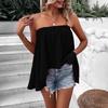 Women's Solid Color Flowy Strapless Tube Top Casual Swing Camisole