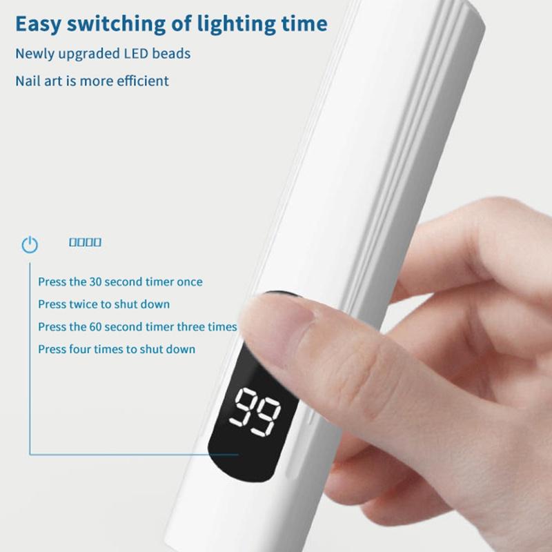 Handheld Uv/Led Nail Dryer Lamp Portable Mini Curing Light For All Gel Polish Fast Drying Manicure Tool For Home And Salon