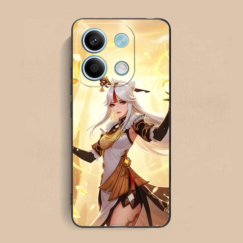 Game GI Ningguang Matte TPU Mobile Phone Case for Xiaomi Redmi Note 14 13 12 11 S Pro Plus 4G 5G Colorful Printing Cover