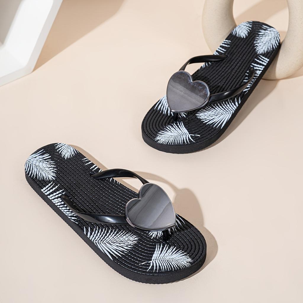 

Модные женские шлепанцы с принтом в виде сердец — легкие, удобные и универсальные летние сандалии для повседневной носки! 35-36 чёрный