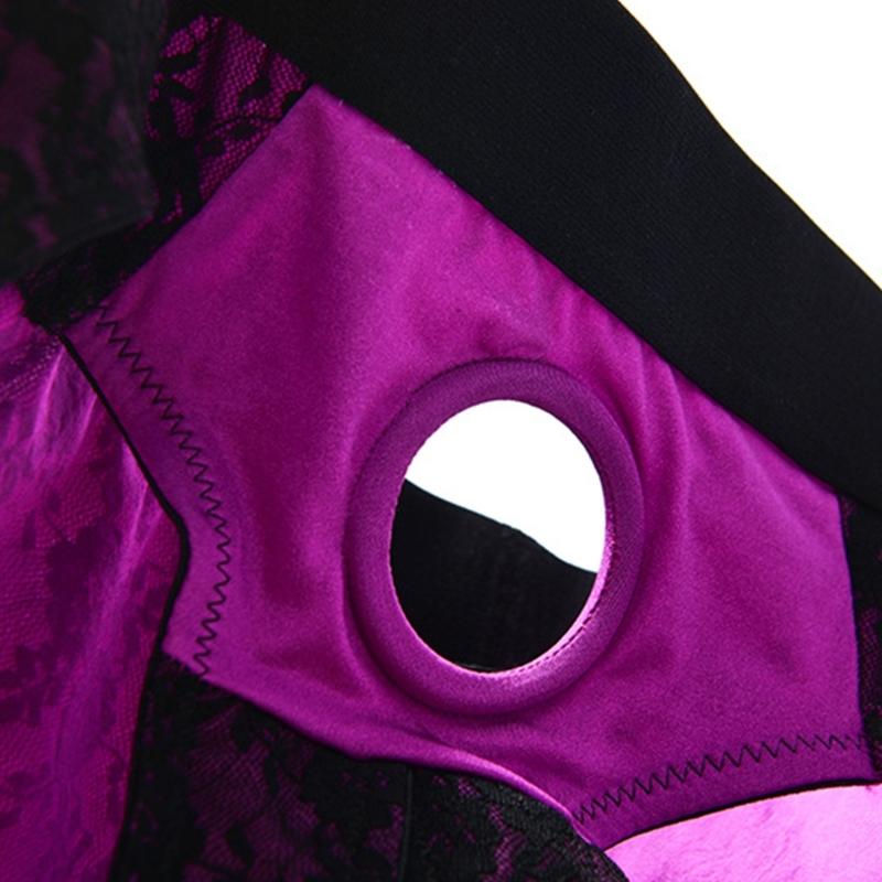 Women Sexy Strap On Harness Pants Strapless Lingerie Bottoms Sexy Open Crotch Lace Panties Strap on Briefs Harness Pants