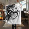 Ink Wash Cats  Print Flannel Blanket, High quality Comfortable for All Seasons, Home Decor, Warmth and Comfort