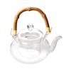 Glass Tea Pot Carafe Tea Kettle with Infuser Wood Handle Water Pitcher for Loose Leaf Beverage Milk Juice