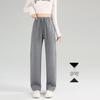 New Winter High-Waist Fleece-Lined Embroidered Pants - Women's Loose-Fit Warm Sweatpants