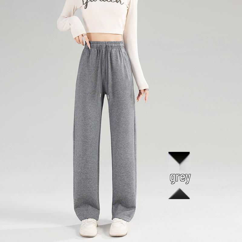 New Winter High-Waist Fleece-Lined Embroidered Pants - Women's Loose-Fit Warm Sweatpants