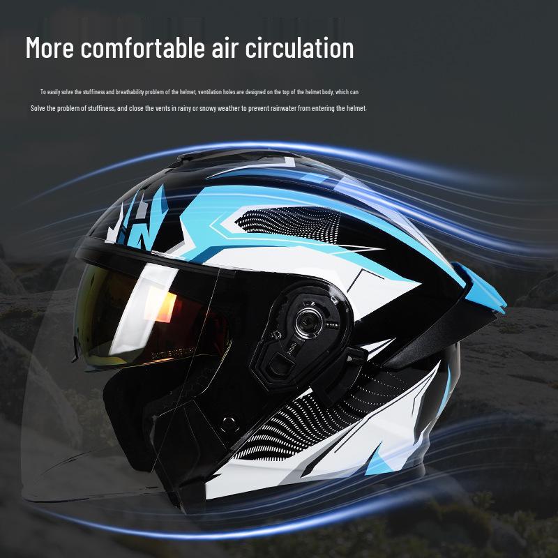 3C Certified Dual Lens Motorcycle Helmet for All Seasons, Men & Women