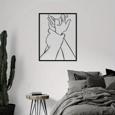 Romantisches Paar Handform Metall Wandkunst Einfache Liebe Themen Wohnzimmer, Schlafzimmer, Badezimmer Dekor
