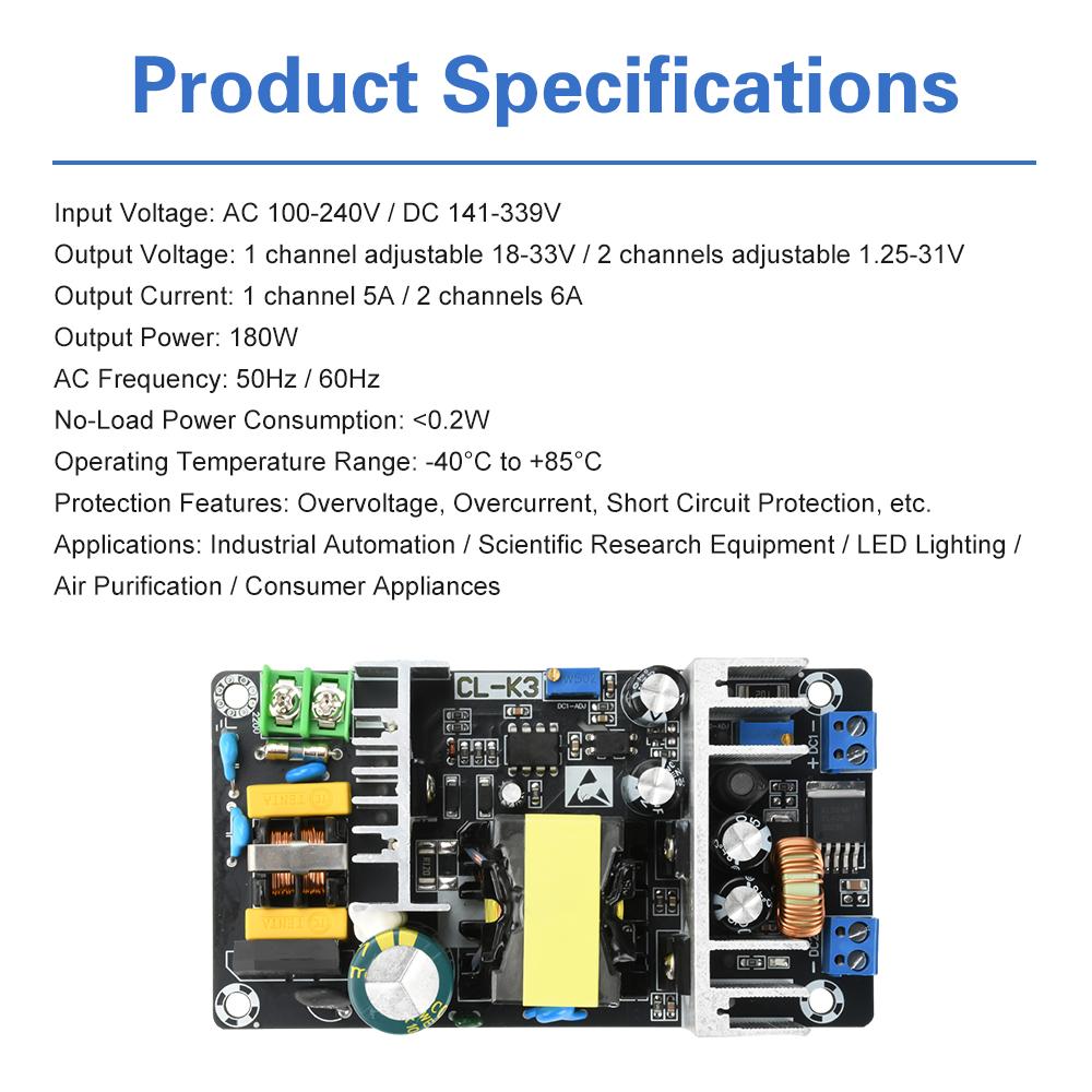 11V11V1V 181W Switching Buck Converter Board High-Power Industrial Power Module Bare Board Dual Output