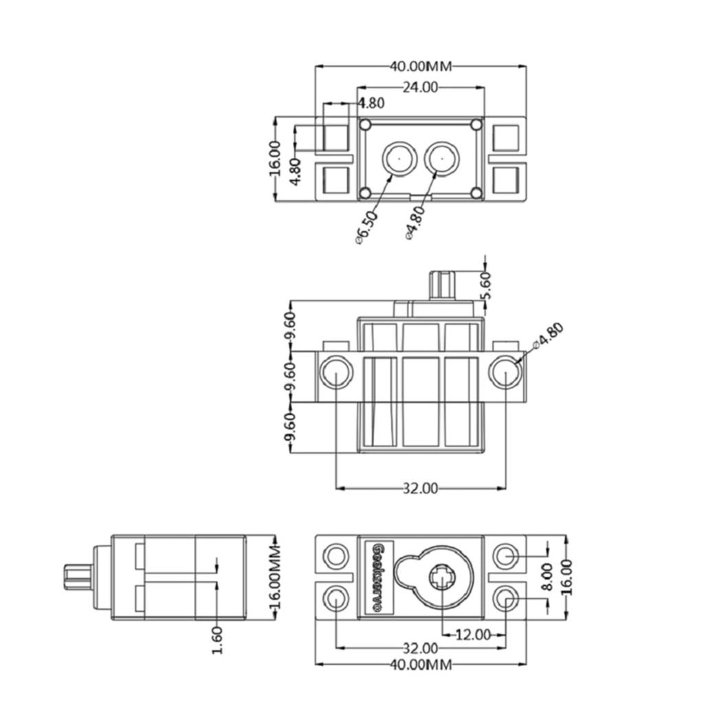 RCmall 4pcs Geekservo 2KG 360° Continuous Rotation Servo, Programmable Dual Output Shaft Servo, DIY Tech Building Brick DC Motor (with Wheels), Orange